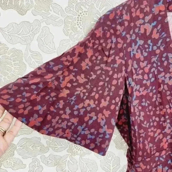 Moussy Wrap Pattern Short sleeve Ruffle Mini Shirt Dress One size/‎ S/M - Picture 5 of 10